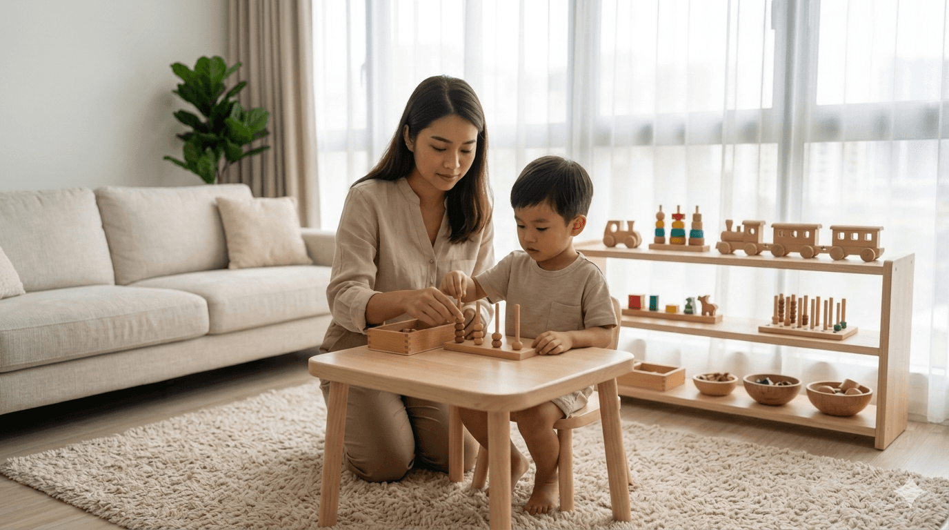 Child Development Specialist working 1:1 with a child at home